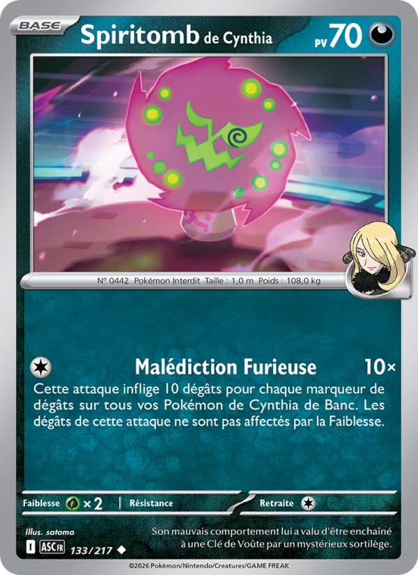 Spiritomb de Cynthia 133 — Erhabene Helden (French Pokémon TCG card)