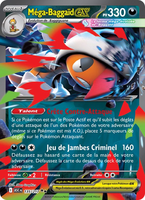 Méga-Baggaïd-ex 135 — Erhabene Helden (French Pokémon TCG card)