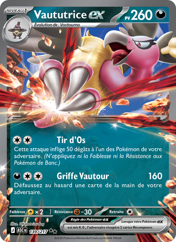 Vaututrice-ex 139 — Erhabene Helden (French Pokémon TCG card)