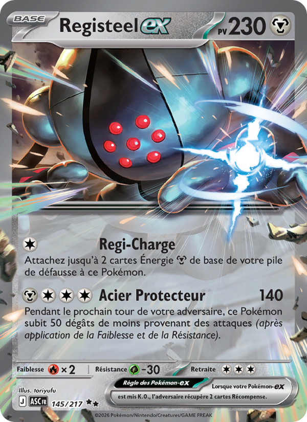 Registeel-ex 145 — Erhabene Helden (French Pokémon TCG card)