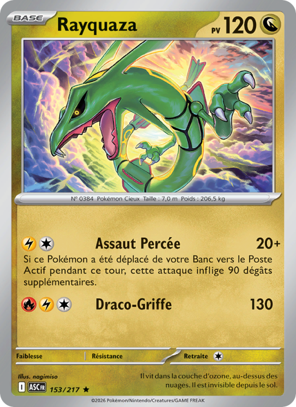 Rayquaza 153 — Erhabene Helden (French Pokémon TCG card)