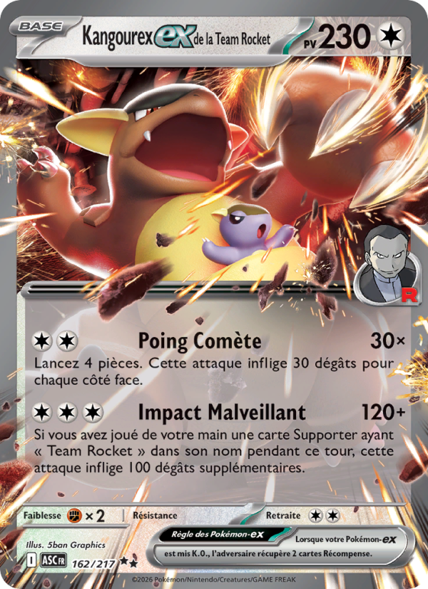 Kangourex-ex de la Team Rocket 162 — Erhabene Helden (French Pokémon TCG card)