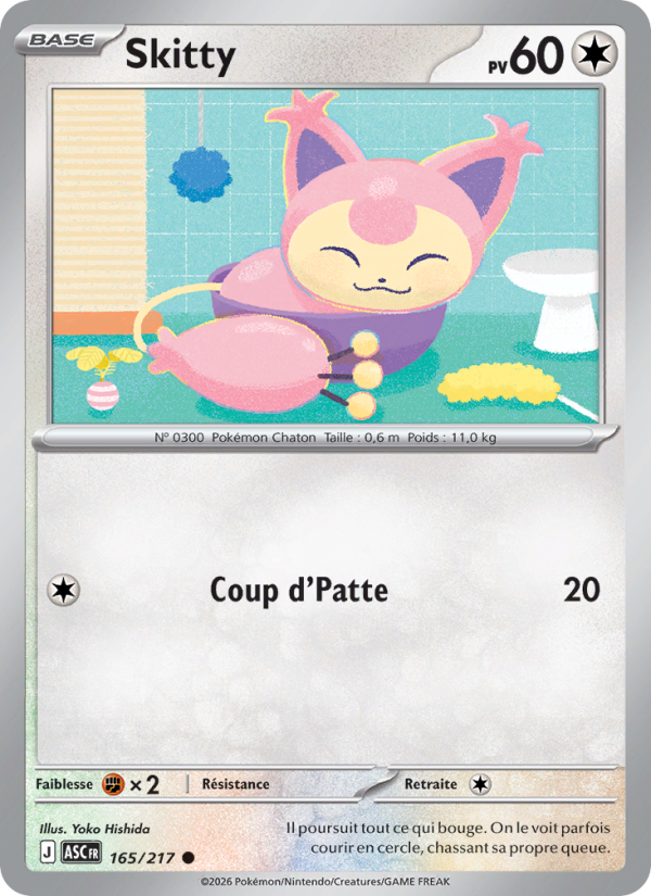 Skitty 165 — Erhabene Helden (French Pokémon TCG card)