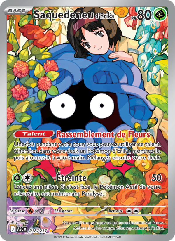 Saquedeneu d'Erika 218 — Erhabene Helden (French Pokémon TCG card)