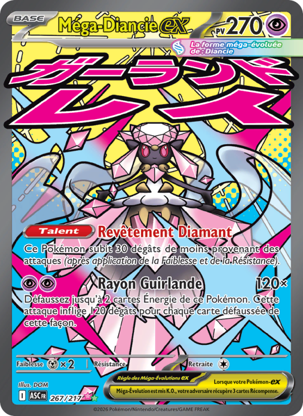 Méga-Diancie-ex 267 — Erhabene Helden (French Pokémon TCG card)