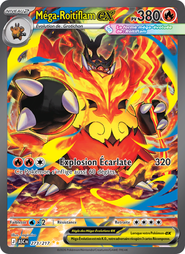 Méga-Roitiflam-ex 273 — Erhabene Helden (French Pokémon TCG card)
