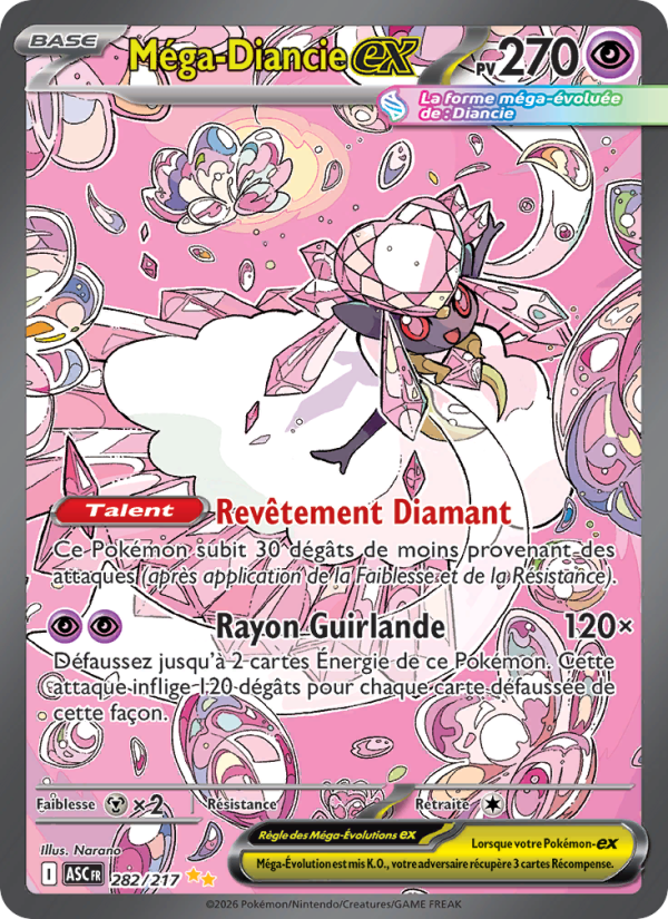 Méga-Diancie-ex 282 — Erhabene Helden (French Pokémon TCG card)