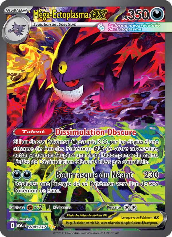Méga-Ectoplasma-ex 284 — Erhabene Helden (French Pokémon TCG card)