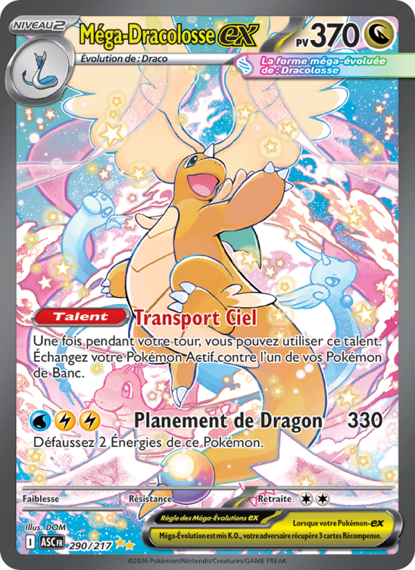 Méga-Dracolosse-ex 290 — Erhabene Helden (French Pokémon TCG card)