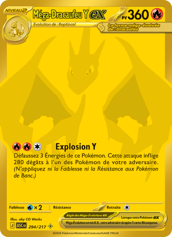 Méga-Dracaufeu Y-ex 294 — Erhabene Helden (French Pokémon TCG card)