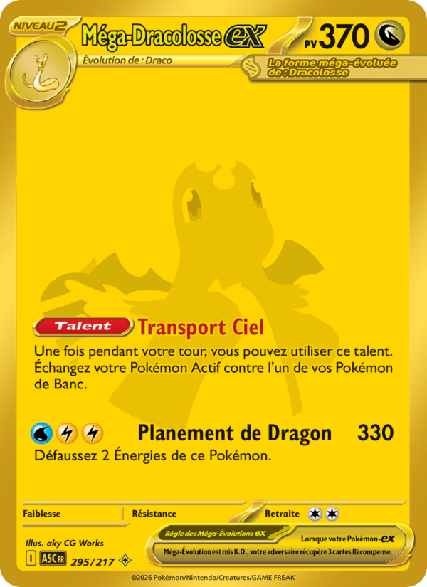 Méga-Dracolosse-ex 295 — Erhabene Helden (French Pokémon TCG card)