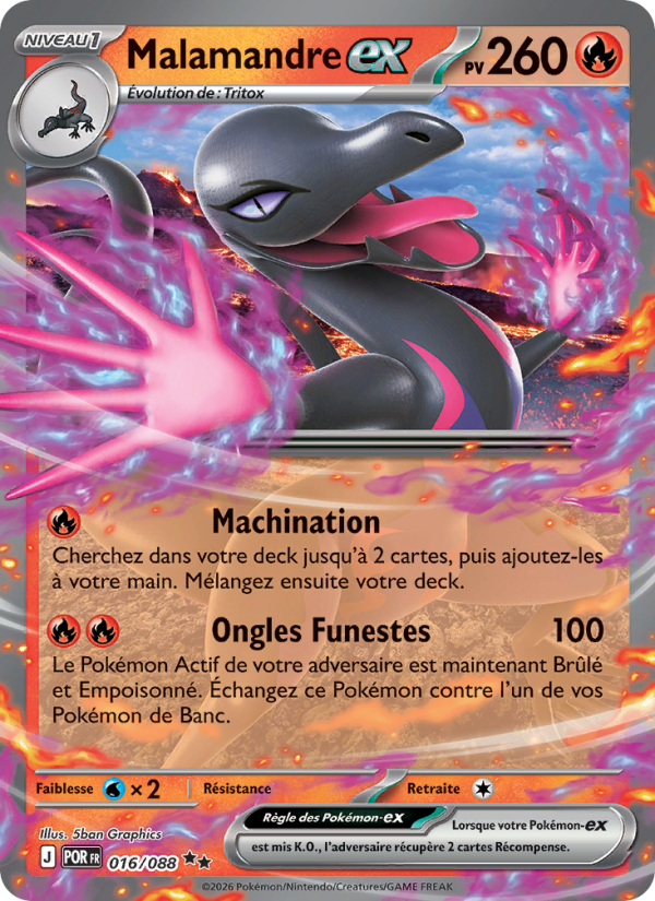Malamandre-ex 016 — Optimale Ordnung (French Pokémon TCG card)