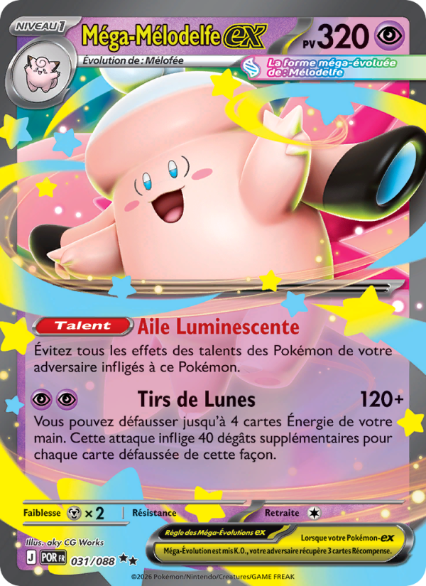 Méga-Mélodelfe-ex 031 — Optimale Ordnung (French Pokémon TCG card)