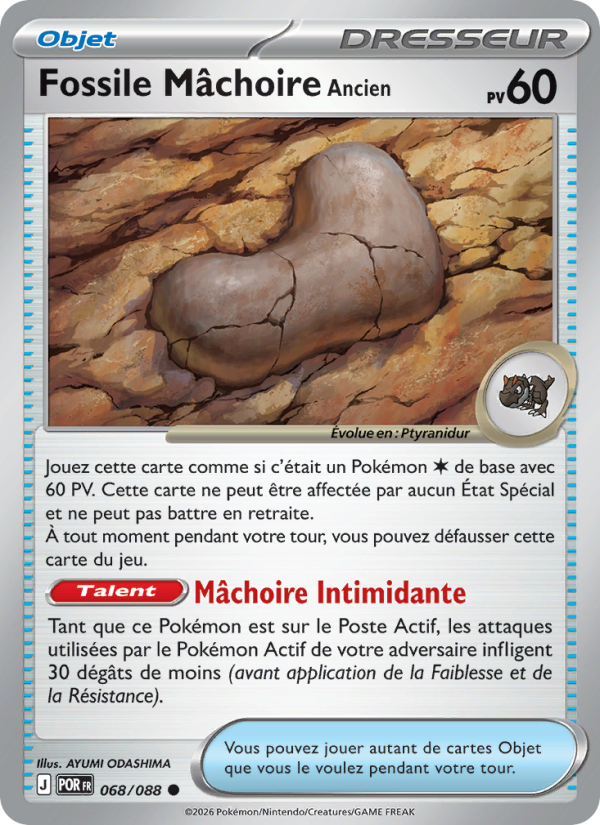Fossile Mâchoire Ancien 068 — Optimale Ordnung (French Pokémon TCG card)