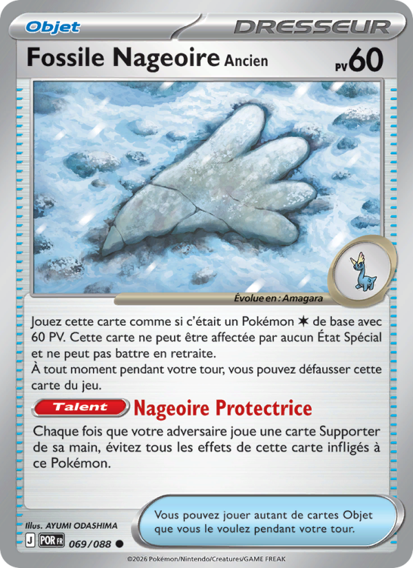 Fossile Nageoire Ancien 069 — Optimale Ordnung (French Pokémon TCG card)