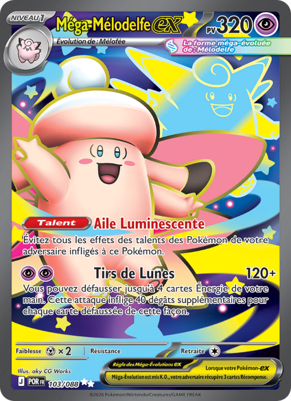 Méga-Mélodelfe-ex 103 — Optimale Ordnung (French Pokémon TCG card)