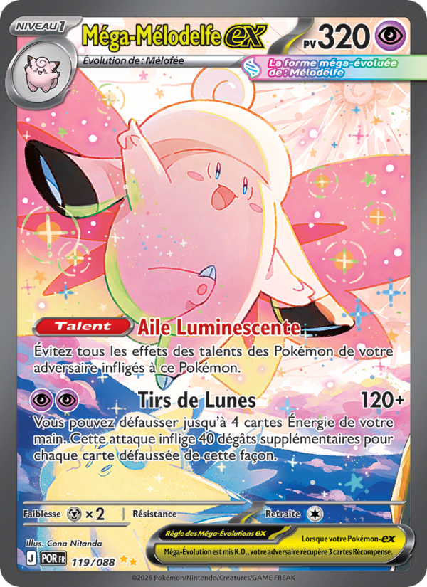 Méga-Mélodelfe-ex 119 — Optimale Ordnung (French Pokémon TCG card)