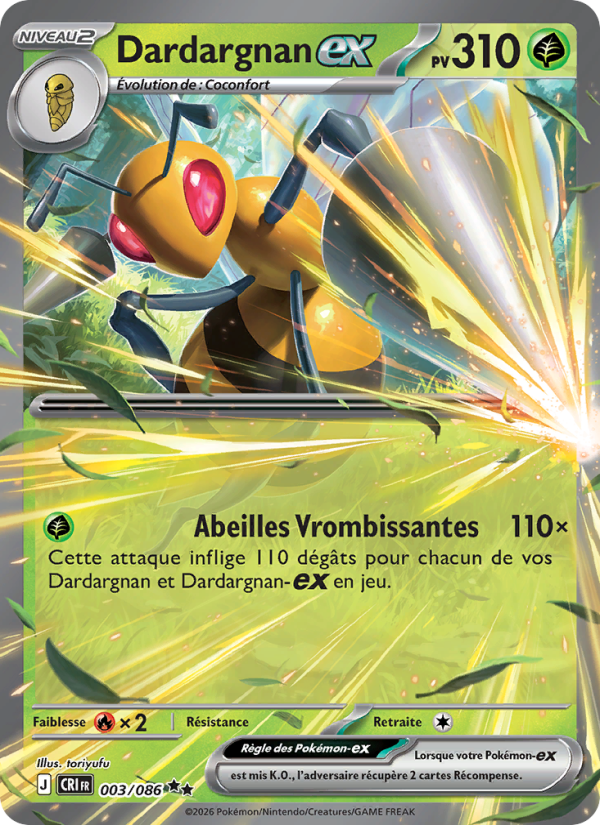 Dardargnan-ex 003 — Wachsendes Chaos (French Pokémon TCG card)