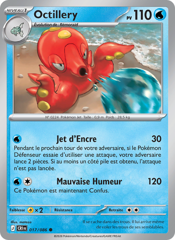 Octillery 017 — Wachsendes Chaos (French Pokémon TCG card)