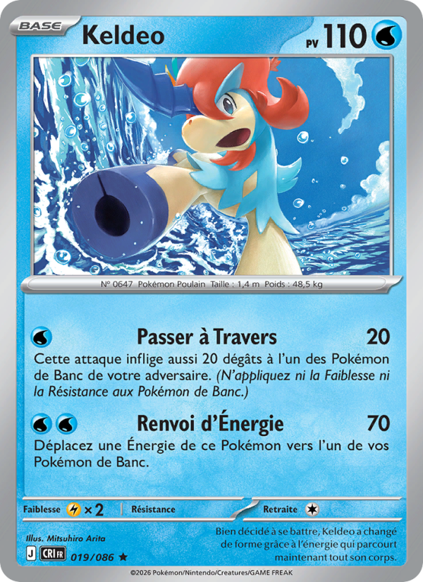 Keldeo 019 — Wachsendes Chaos (French Pokémon TCG card)