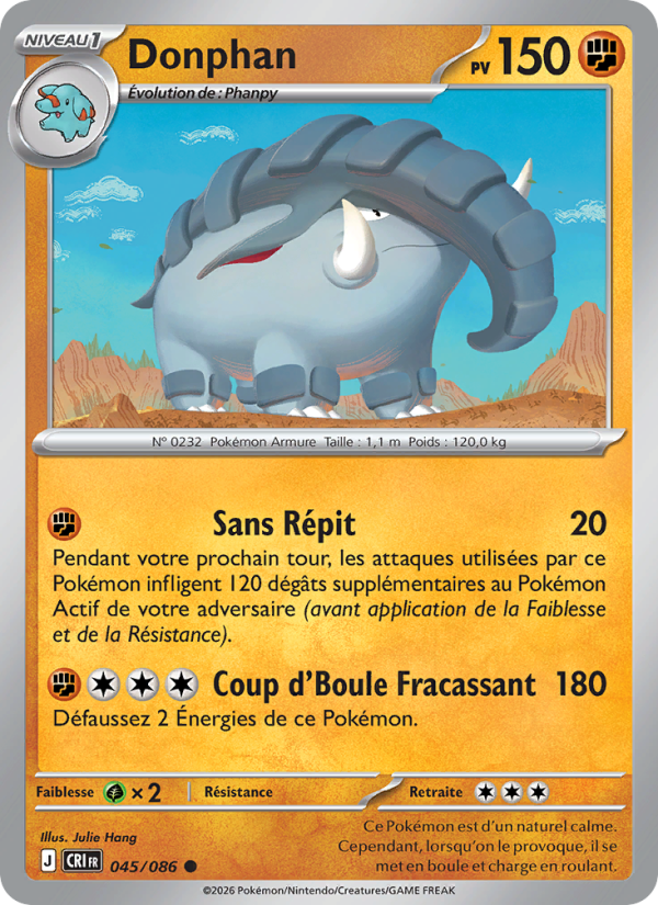 Donphan 045 — Wachsendes Chaos (French Pokémon TCG card)