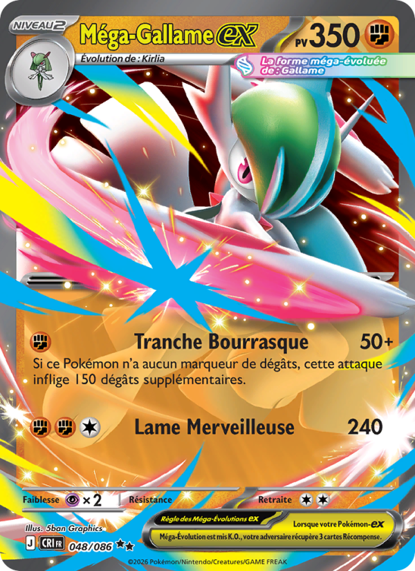 Méga-Gallame-ex 048 — Wachsendes Chaos (French Pokémon TCG card)