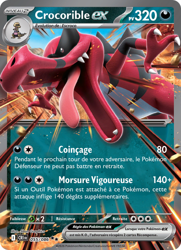Crocorible-ex 055 — Wachsendes Chaos (French Pokémon TCG card)