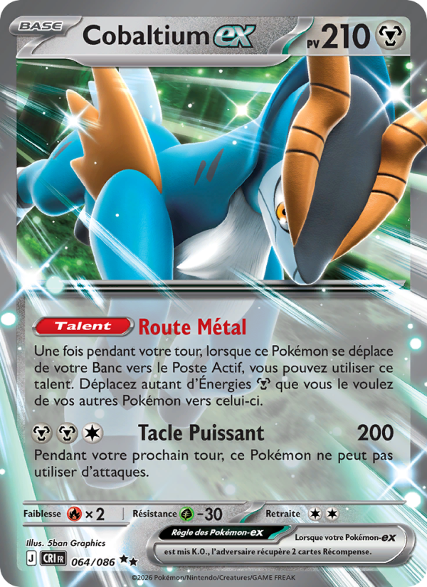 Cobaltium-ex 064 — Wachsendes Chaos (French Pokémon TCG card)