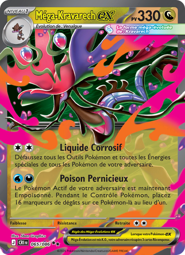 Méga-Kravarech-ex 065 — Wachsendes Chaos (French Pokémon TCG card)