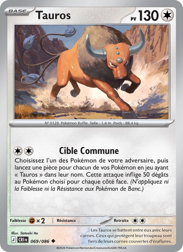 Tauros 069 — Wachsendes Chaos (French Pokémon TCG card)