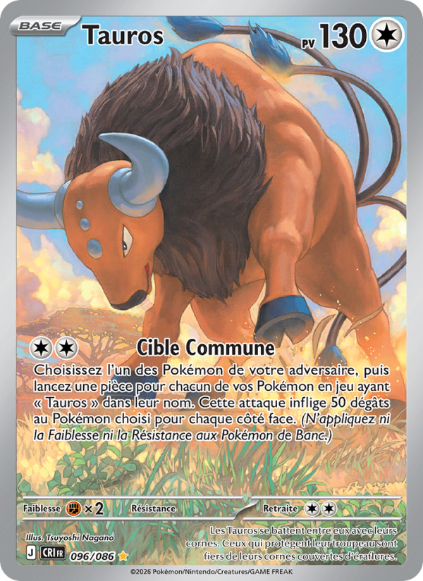 Tauros 096 — Wachsendes Chaos (French Pokémon TCG card)