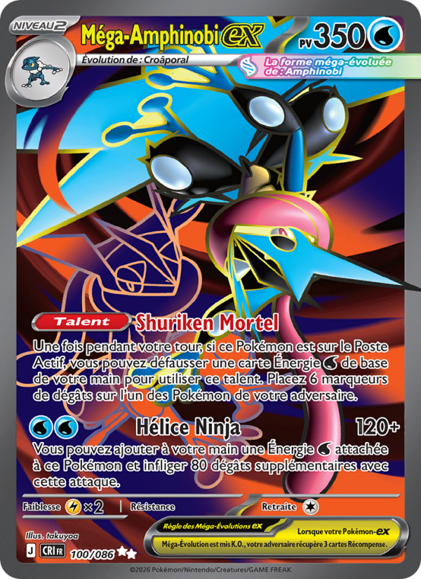 Méga-Amphinobi-ex 100 — Wachsendes Chaos (French Pokémon TCG card)