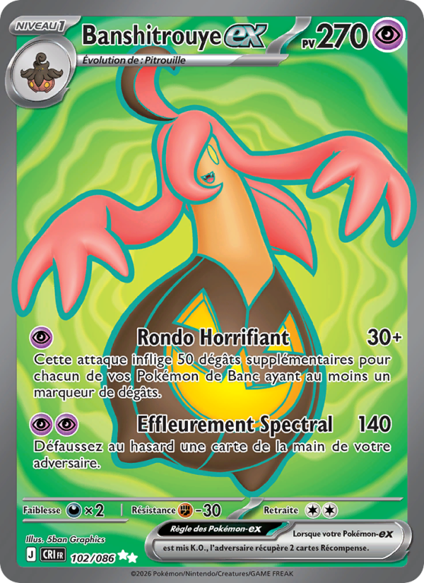 Banshitrouye-ex 102 — Wachsendes Chaos (French Pokémon TCG card)