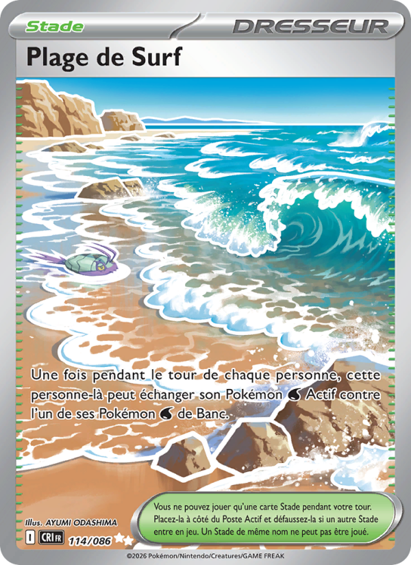 Plage de Surf 114 — Wachsendes Chaos (French Pokémon TCG card)