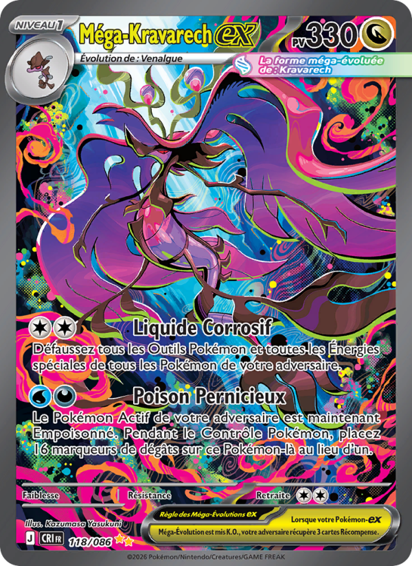 Méga-Kravarech-ex 118 — Wachsendes Chaos (French Pokémon TCG card)