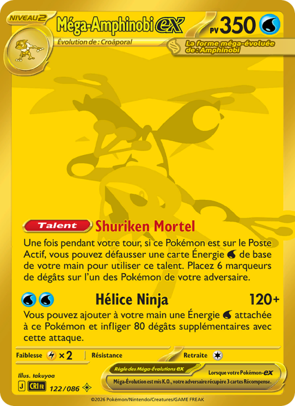 Méga-Amphinobi-ex 122 — Wachsendes Chaos (French Pokémon TCG card)