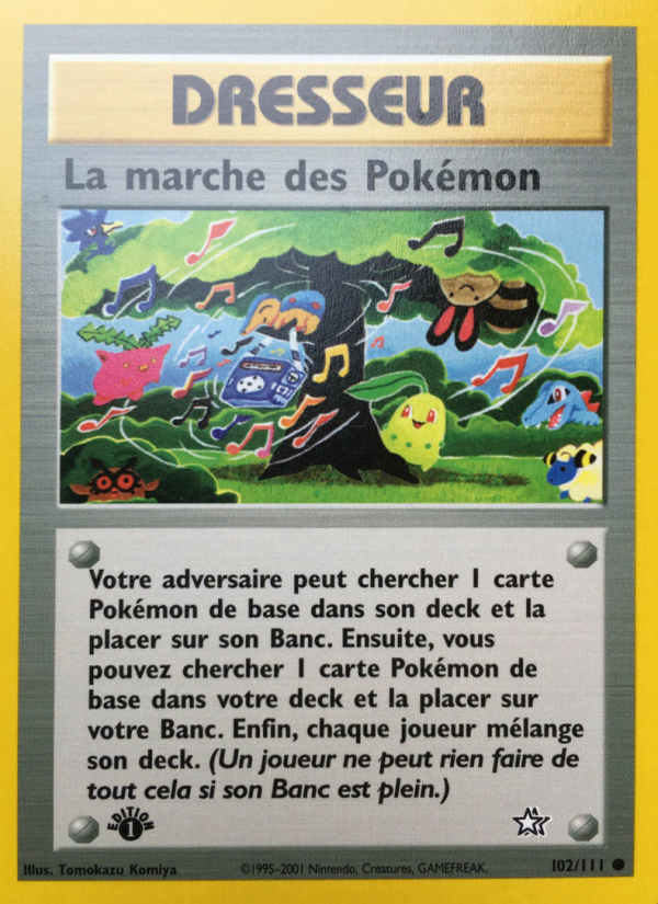 La marche des Pokémon 102 — Neo Genesis (French Pokémon TCG card)