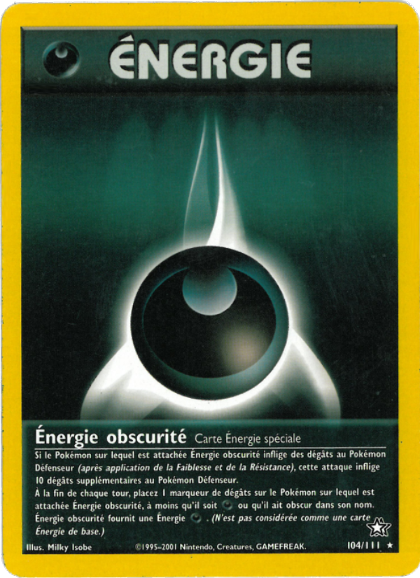 Énergie obscurité 104 — Neo Genesis (French Pokémon TCG card)