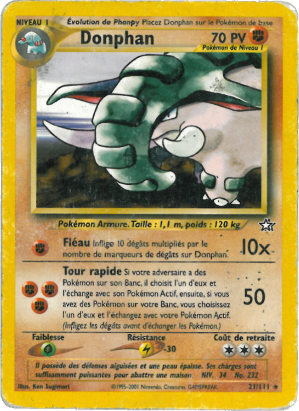 Donphan 21 — Neo Genesis (French Pokémon TCG card)