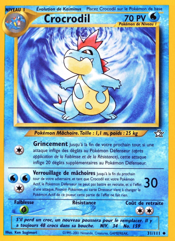 Crocrodil 31 — Neo Genesis (French Pokémon TCG card)