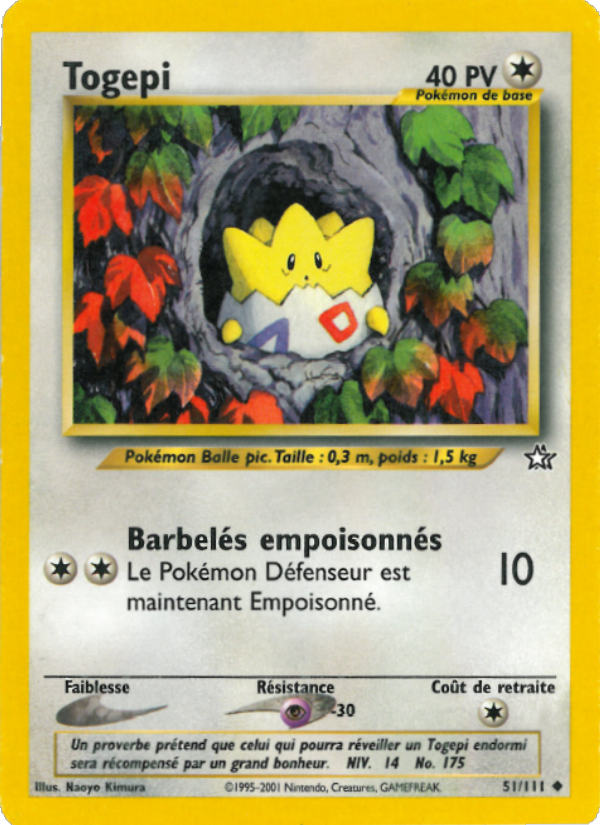 Togepi 51 — Neo Genesis (French Pokémon TCG card)