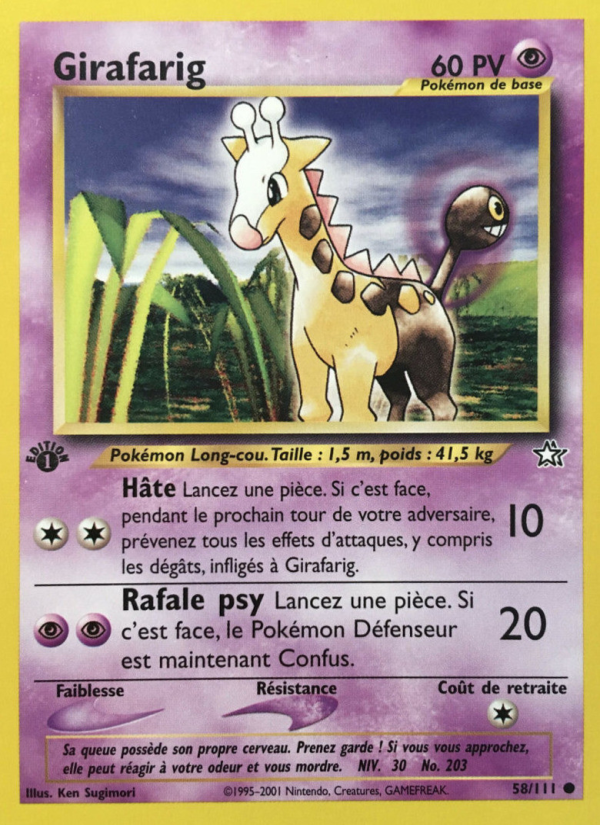 Girafarig 58 — Neo Genesis (French Pokémon TCG card)