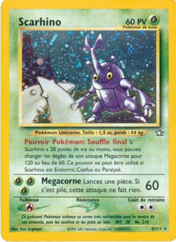 Scarhino 6 — Neo Genesis (French Pokémon TCG card)