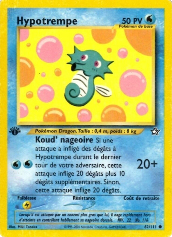 Hypotrempe 62 — Neo Genesis (French Pokémon TCG card)