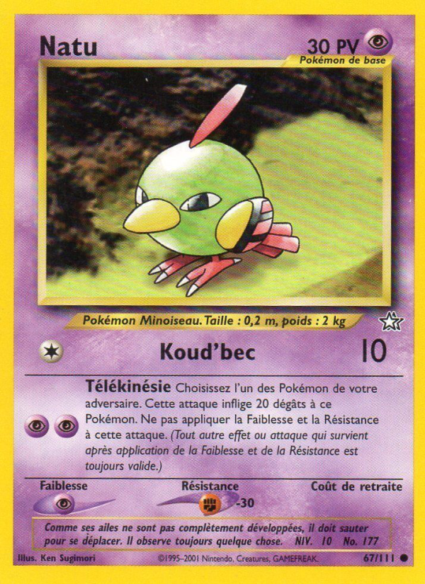 Natu 67 — Neo Genesis (French Pokémon TCG card)
