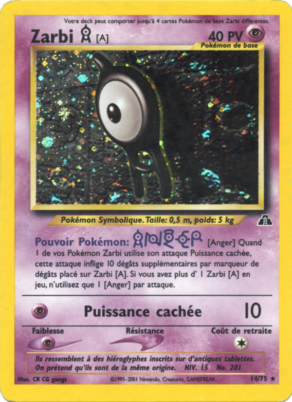Zarbi A 14 — Neo Discovery (French Pokémon TCG card)