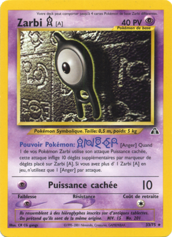 Zarbi A 33 — Neo Discovery (French Pokémon TCG card)
