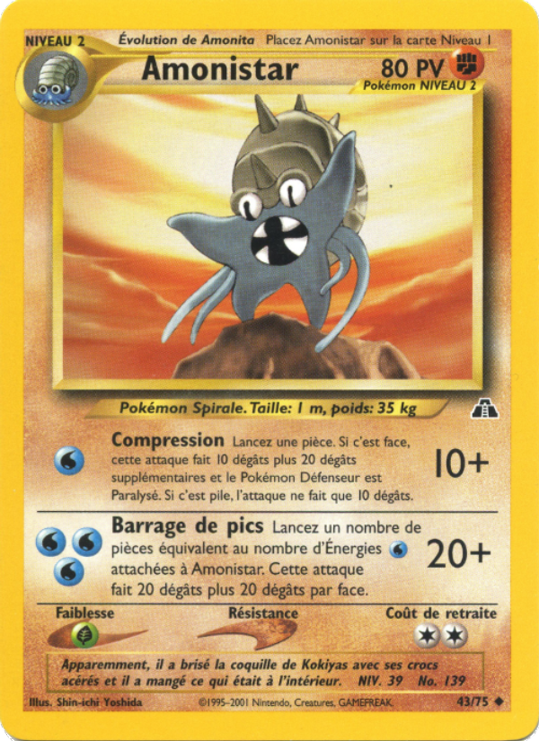 Amonistar 43 — Neo Discovery (French Pokémon TCG card)