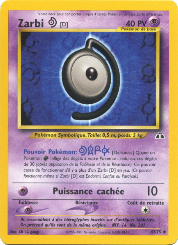 Zarbi D 47 — Neo Discovery (French Pokémon TCG card)