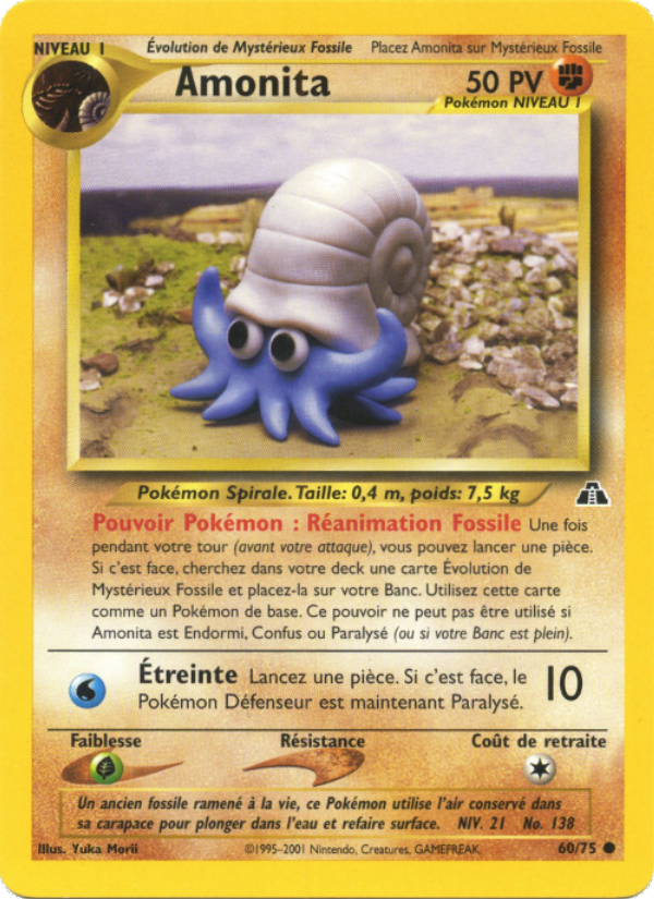 Amonita 60 — Neo Discovery (French Pokémon TCG card)